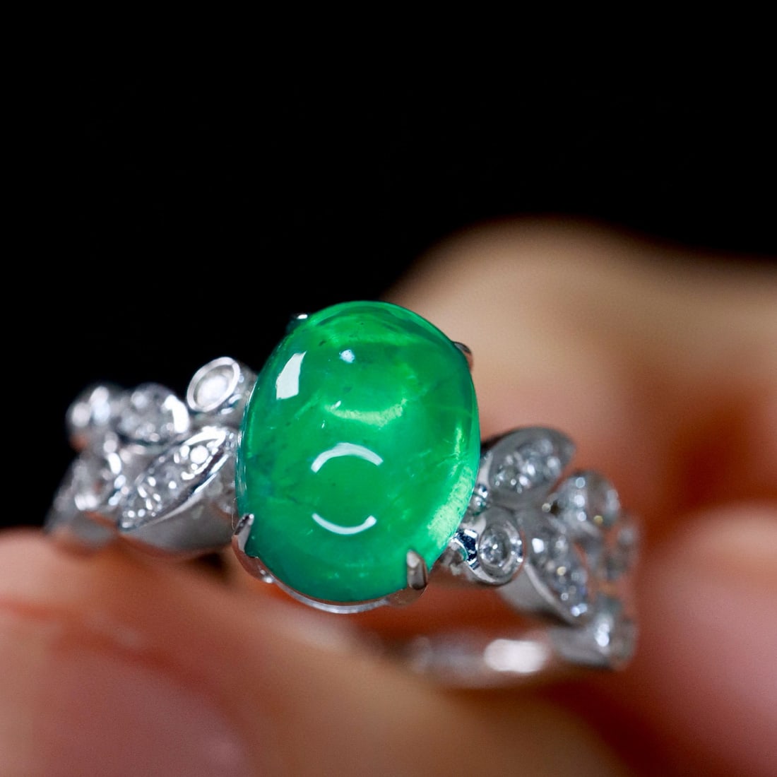 14k Gold 1.85 Ctw Natural Emerald & Diamond Ring - 2