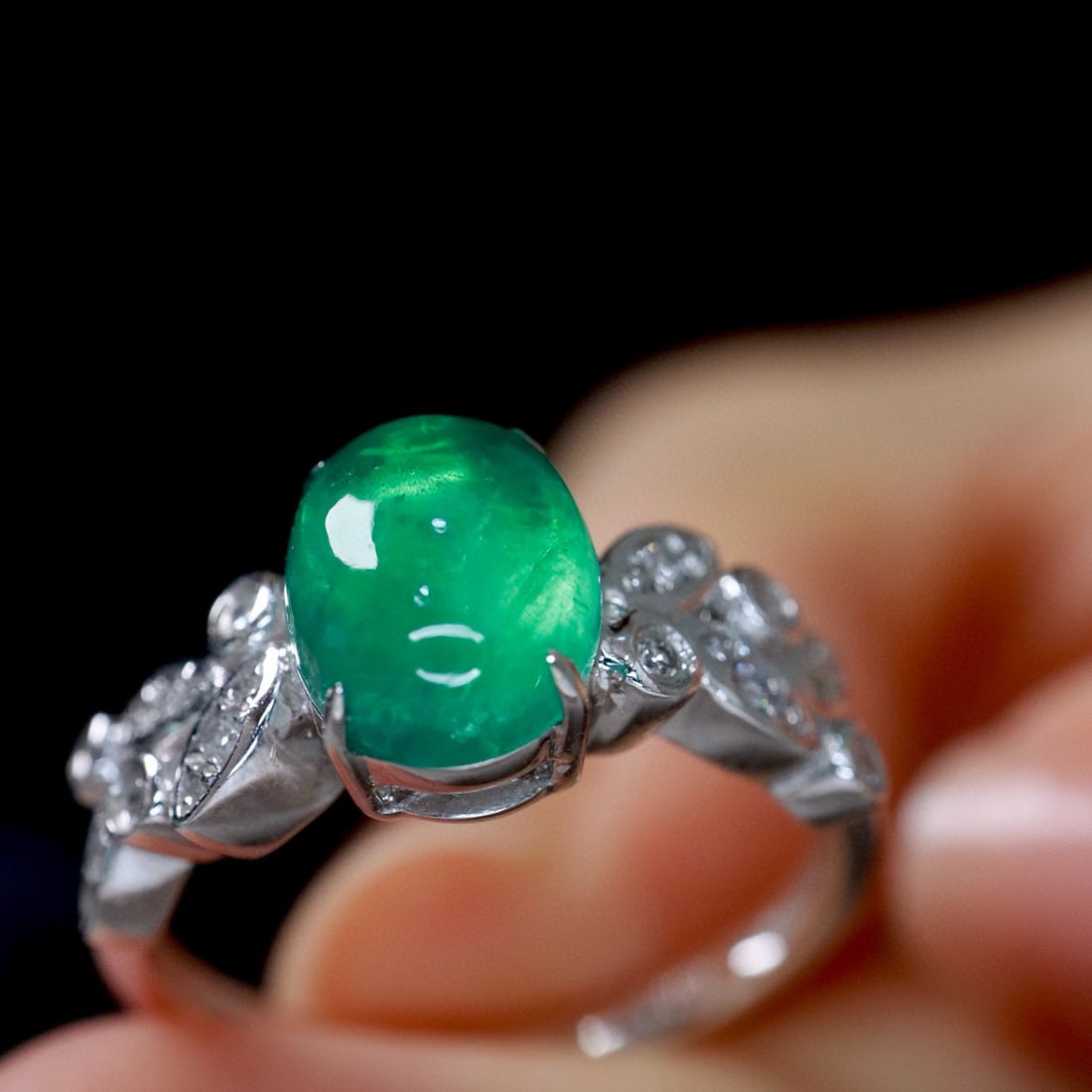 14k Gold 1.85 Ctw Natural Emerald & Diamond Ring - 5