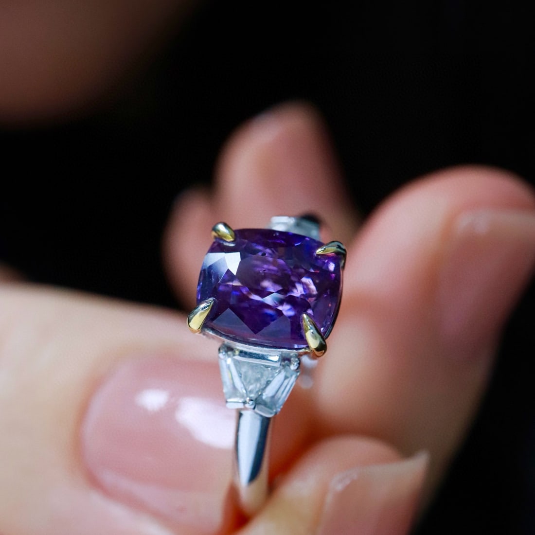 14k Gold 3.22 Ctw Natural Sapphire & Diamond Ring - 3