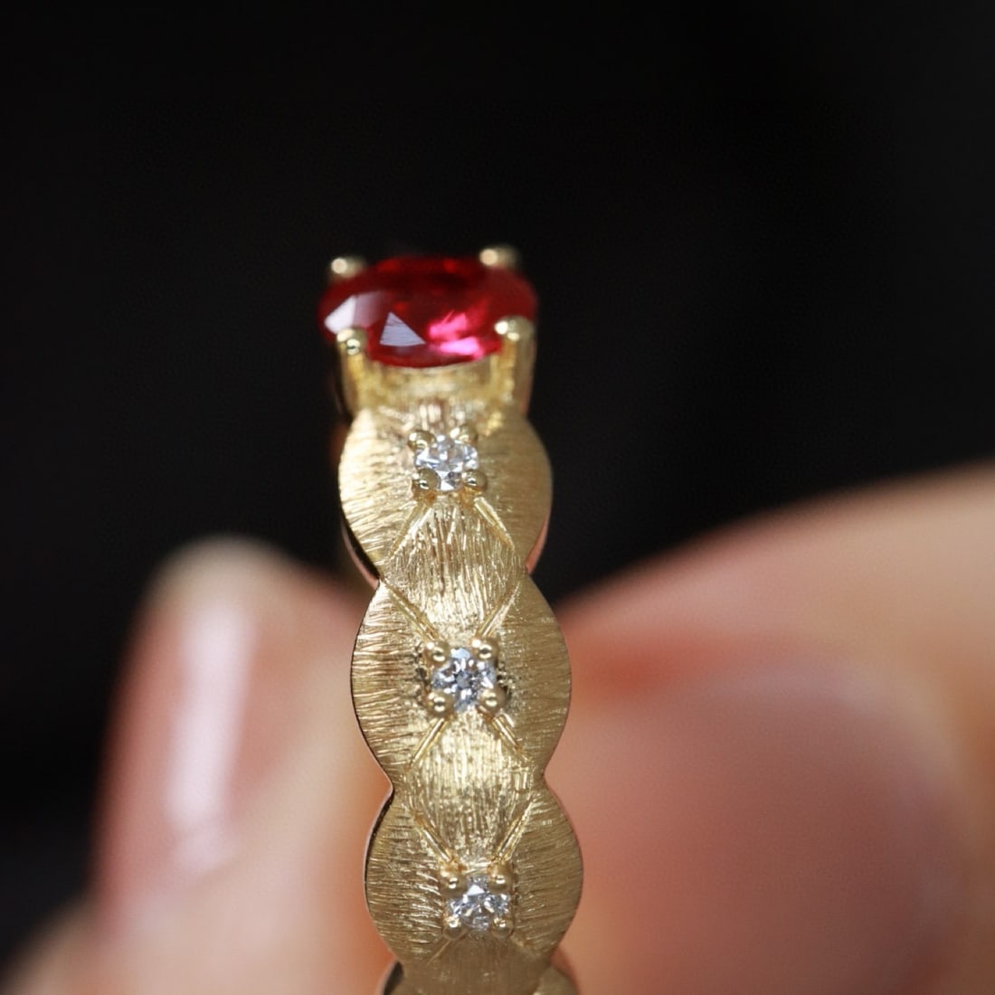 14k Gold 0.46 Ctw Natural Ruby & Diamond Ring - 4