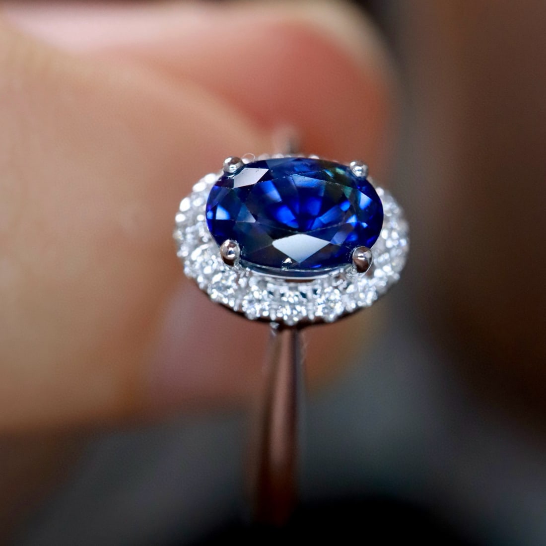 14k Gold 0.94 Ctw Natural Sapphire & Diamond Ring - 3