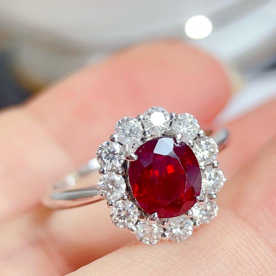 14k Gold 2.21 Ctw Natural Ruby & Diamond Ring: Ref:230956080 // gold content:14k gold // ring size:7. 25us // // main gemstone:ruby // shape:oval // carat weight:1. 53ct // color:pigeonblood red // treatment:natural // // adjacent gemstone 2 :