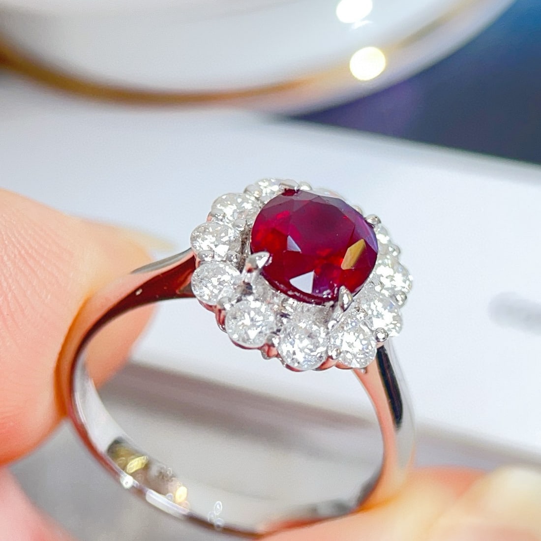 14k Gold 2.21 Ctw Natural Ruby & Diamond Ring - 4