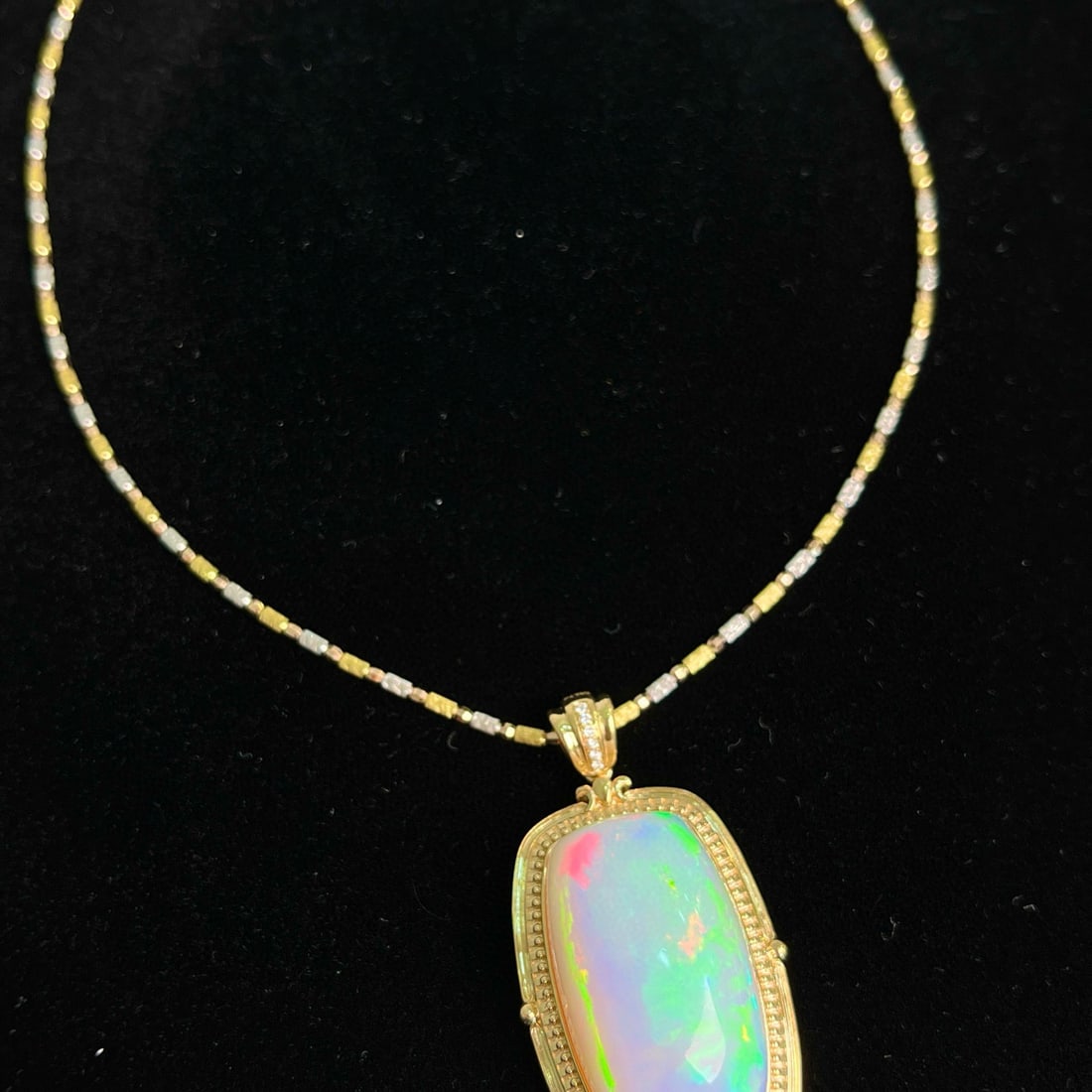 14k Gold 36.73 Ctw Natural Opal & Diamond Pendant( Without Chain ) - 6