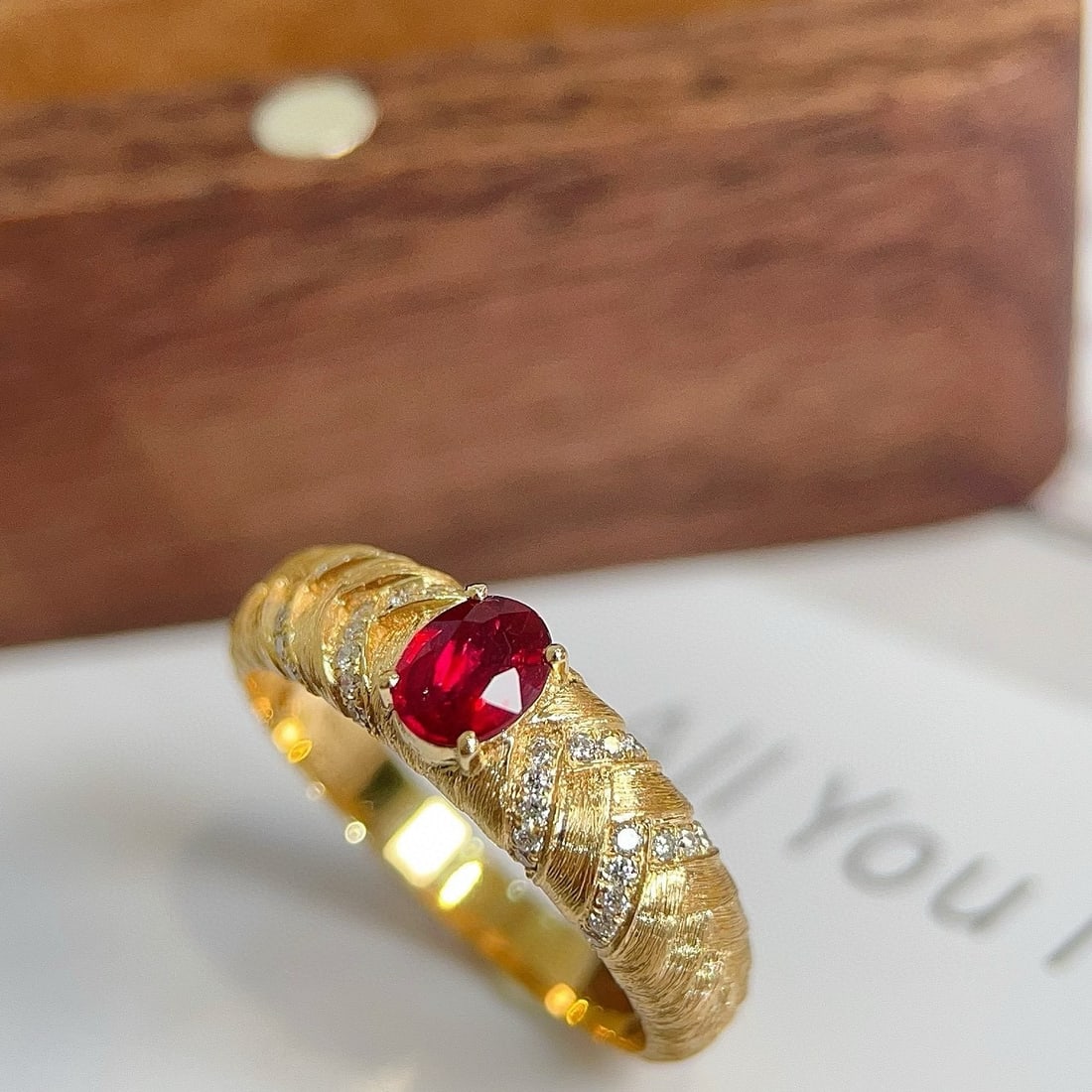 14k Gold 0.51 Ctw Natural Ruby & Diamond Ring - 3