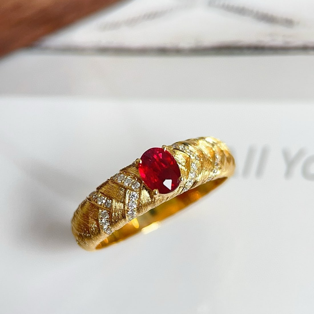 14k Gold 0.51 Ctw Natural Ruby & Diamond Ring - 4