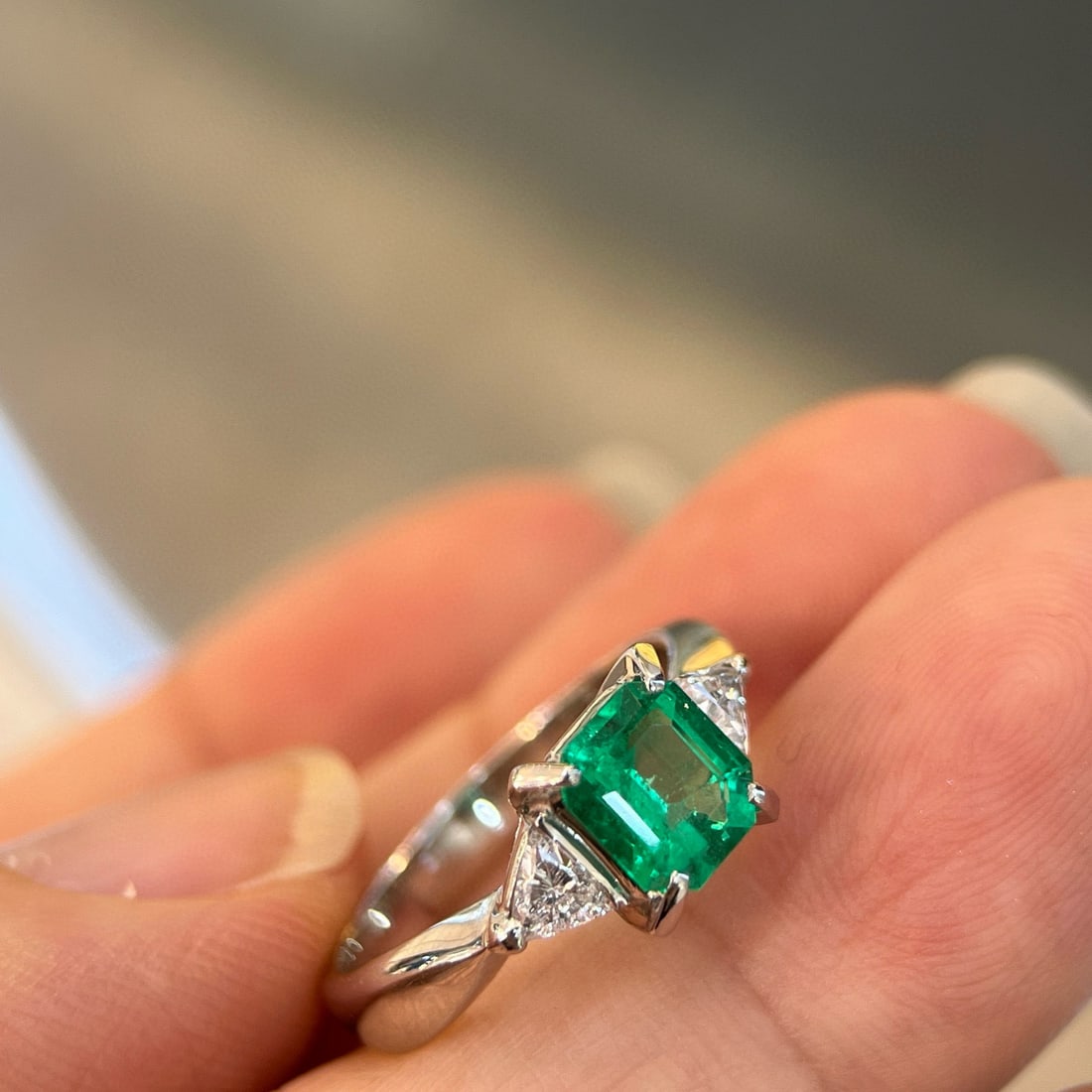 14k Gold 1.03 Ctw Natural Emerald & Diamond Ring - 3