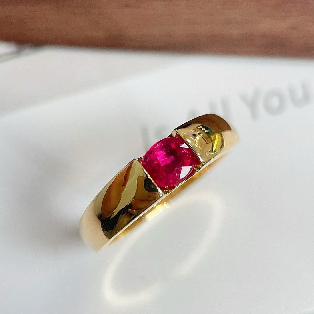 14k Gold 0.54 Ct Natural Ruby Ring: Ref:230956099 // gold content:14k gold // ring size:7. 25us // // main gemstone:ruby // shape:oval // carat weight:0. 54ct // color:red // treatment:natural // Condition: NewLow Estimate: