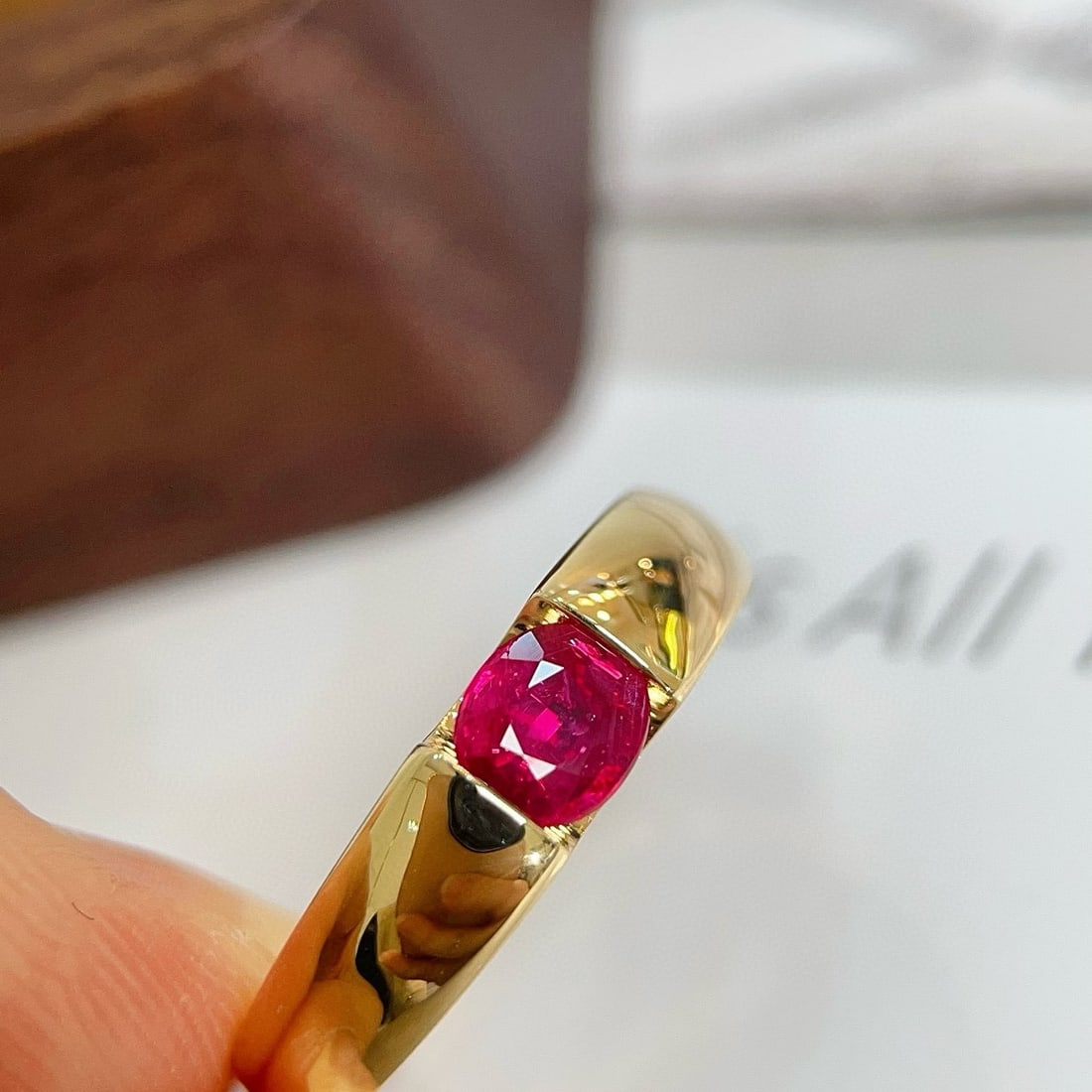 14k Gold 0.54 Ct Natural Ruby Ring - 2