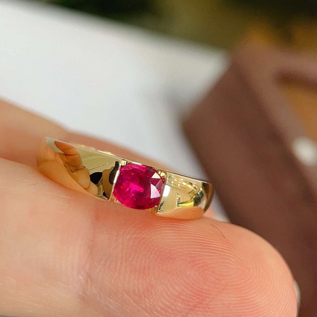 14k Gold 0.54 Ct Natural Ruby Ring - 3