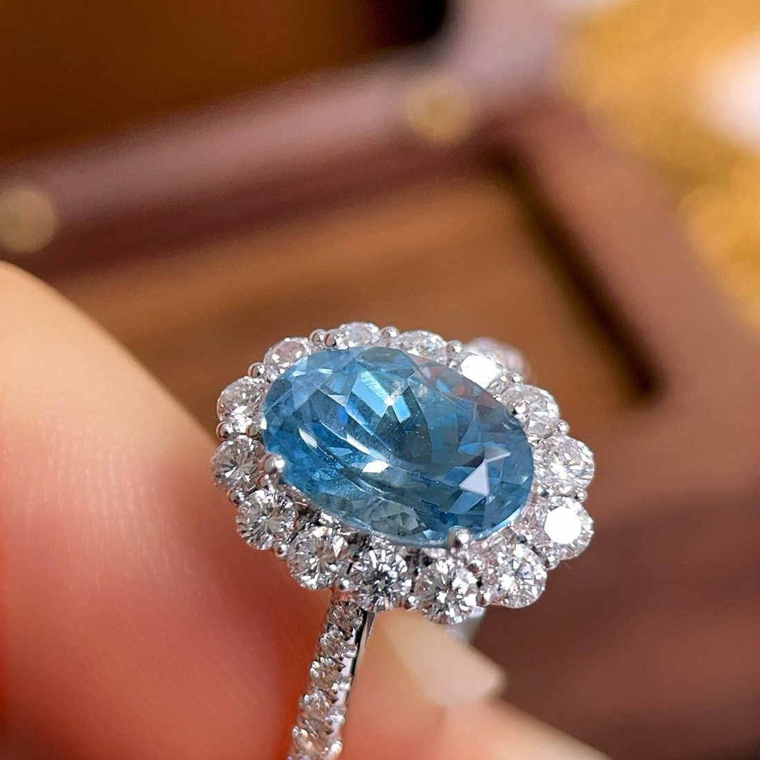 14k Gold 2.75 Ctw Natural Aquamarine & Diamond Ring - 2