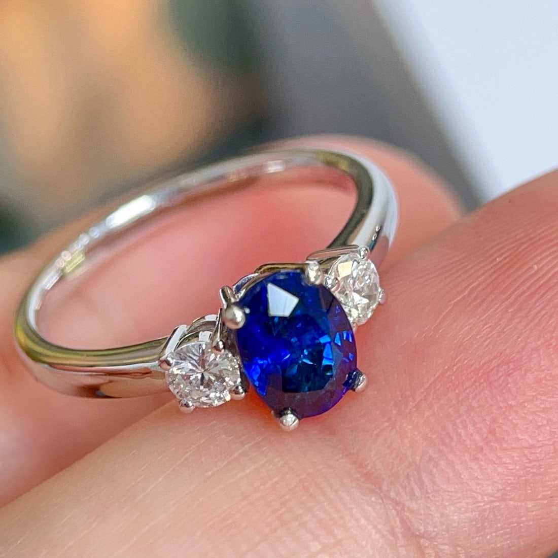 14k Gold 1.72 Ctw Natural Sapphire & Diamond Ring - 2