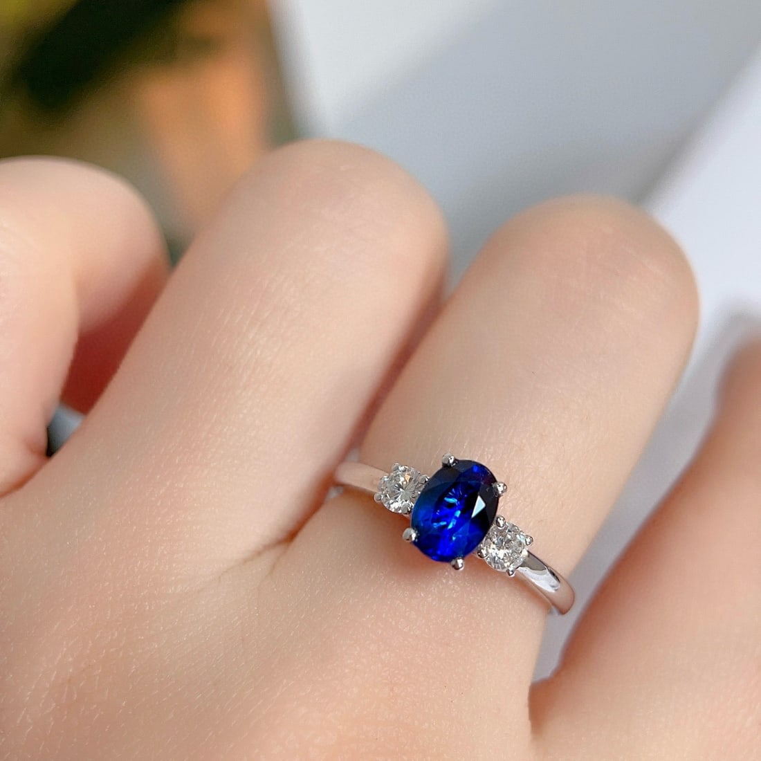 14k Gold 1.72 Ctw Natural Sapphire & Diamond Ring - 5