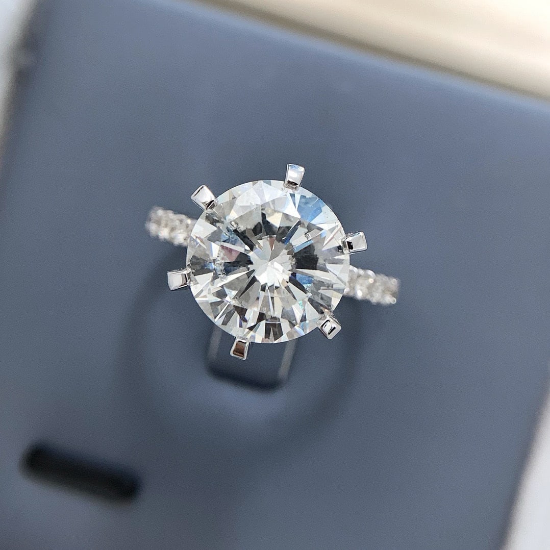 14k Gold 5.35 Ctw Natural H Diamond Ring - 2