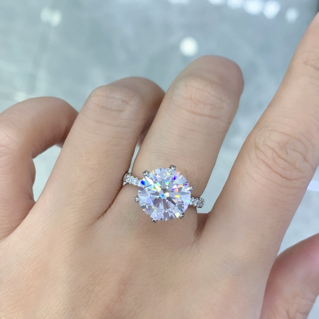 14k Gold 5.35 Ctw Natural H Diamond Ring - 4