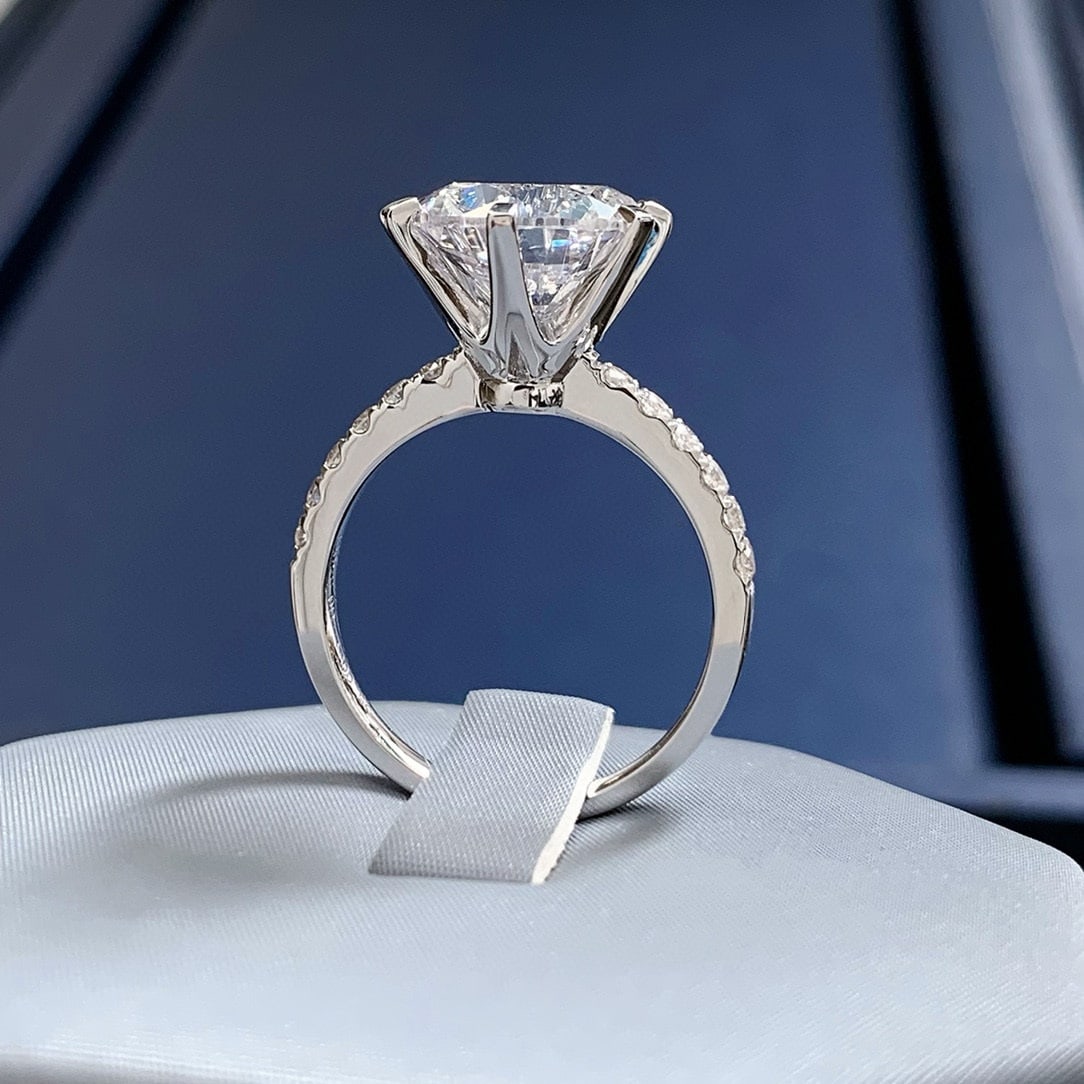 14k Gold 5.35 Ctw Natural H Diamond Ring - 5