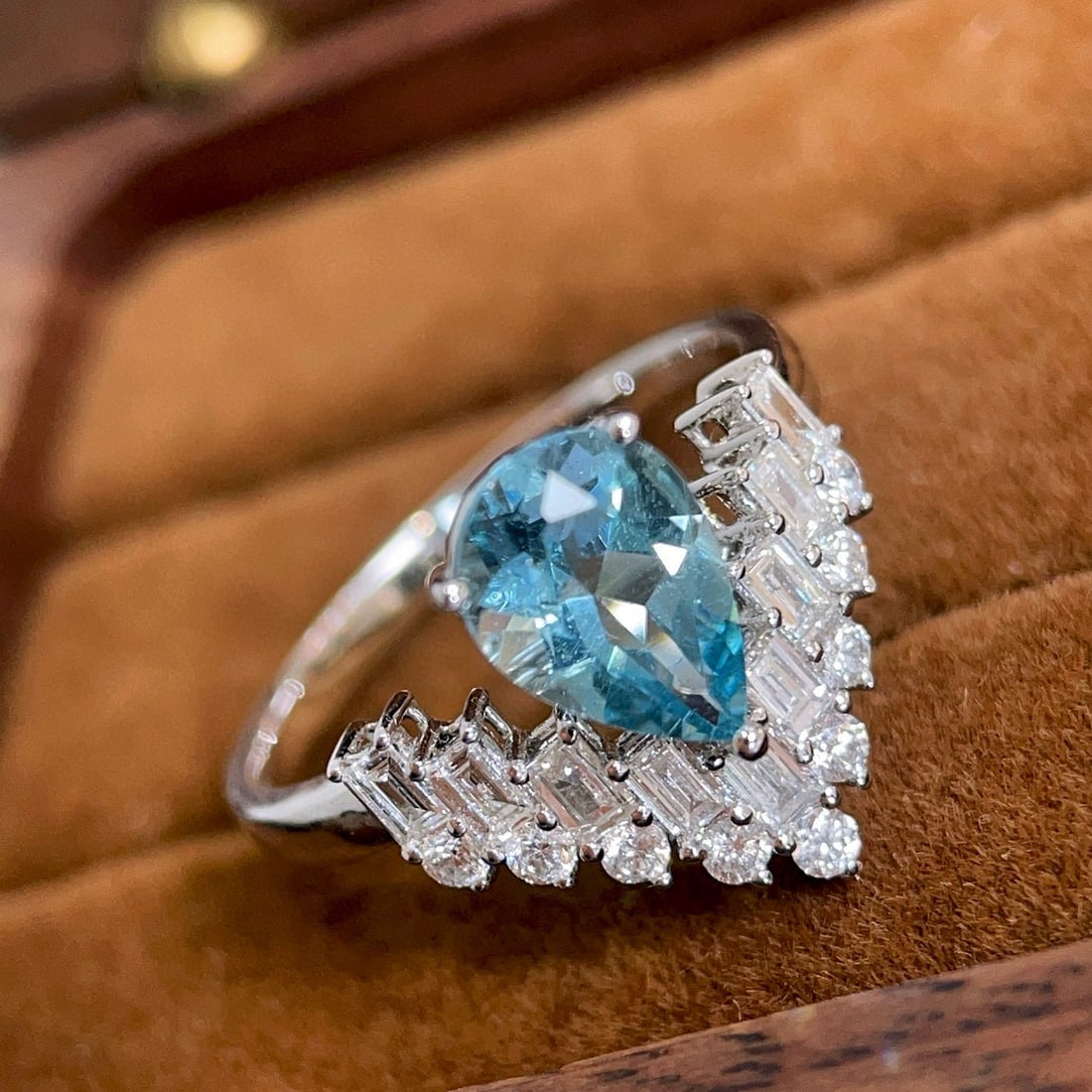 14k Gold 1.54 Ctw Natural Aquamarine & Diamond Ring - 2