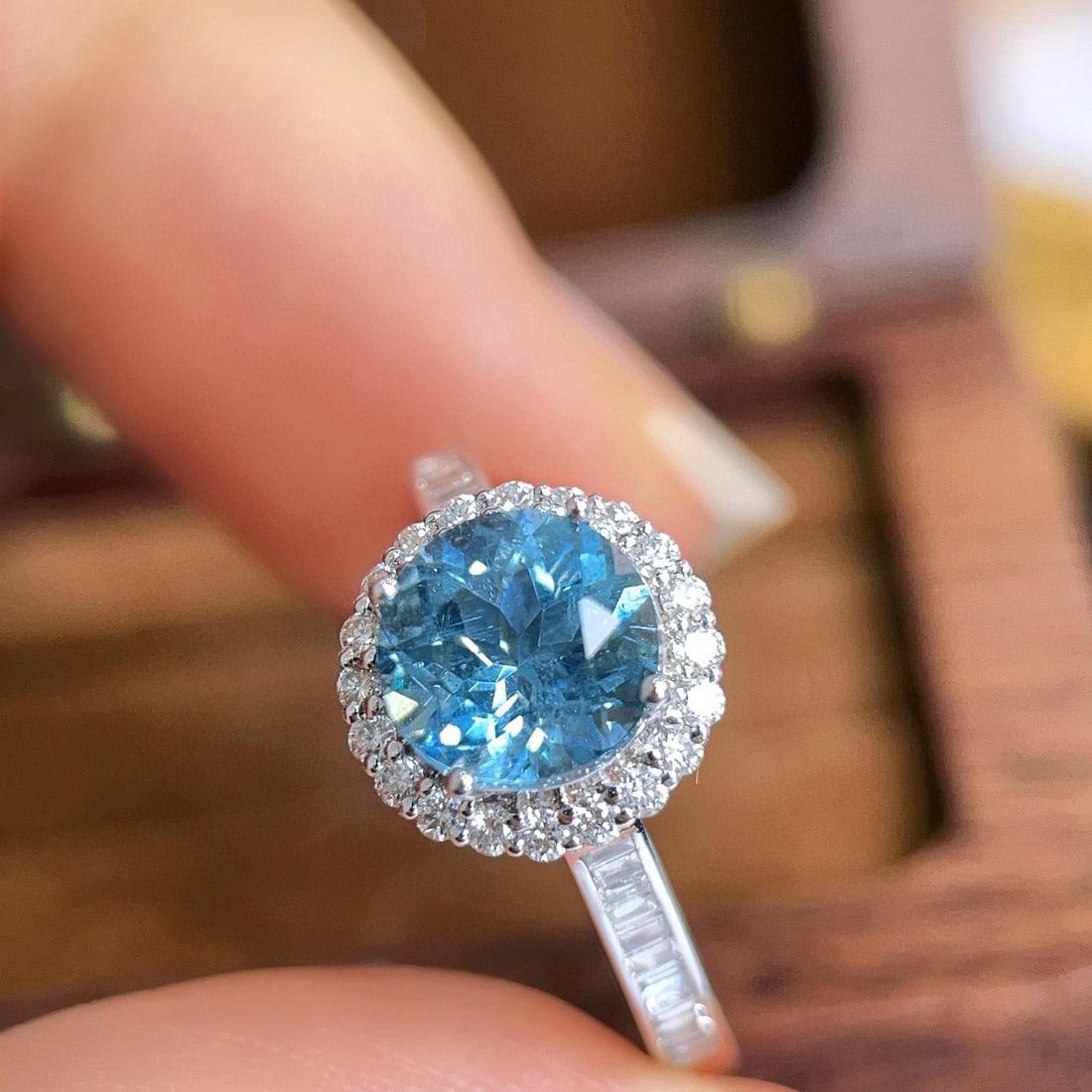 14k Gold 1.83 Ctw Natural Aquamarine & Diamond Ring - 3