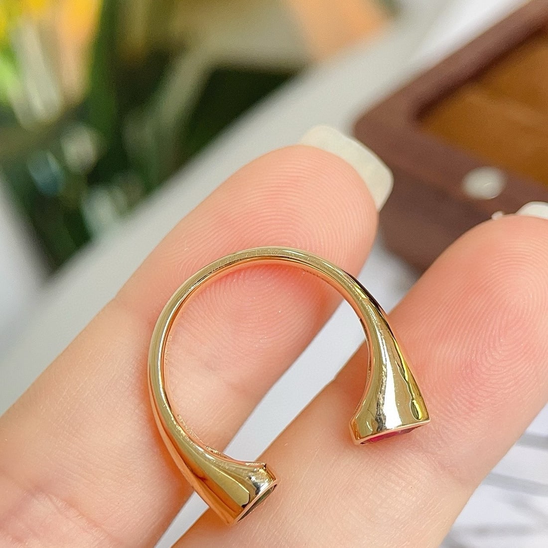 14k Gold 0.56 Ctw Natural Ruby & Emerald & Toi Et Moi Ring - 6