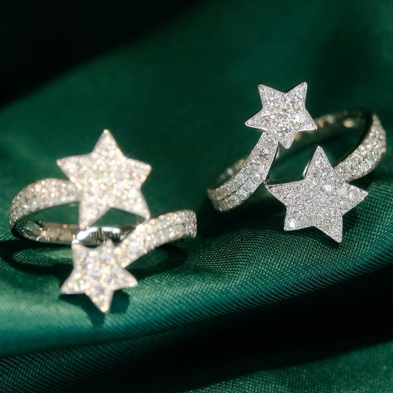 14k Gold 0.55 Ct Natural H Diamond Ring - 2