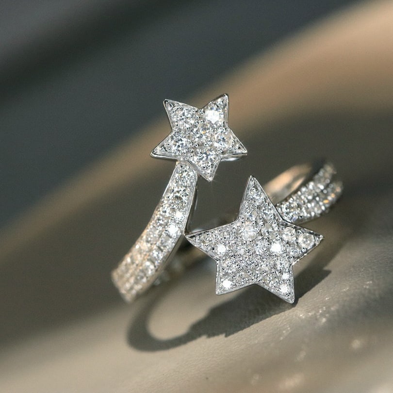 14k Gold 0.55 Ct Natural H Diamond Ring - 3