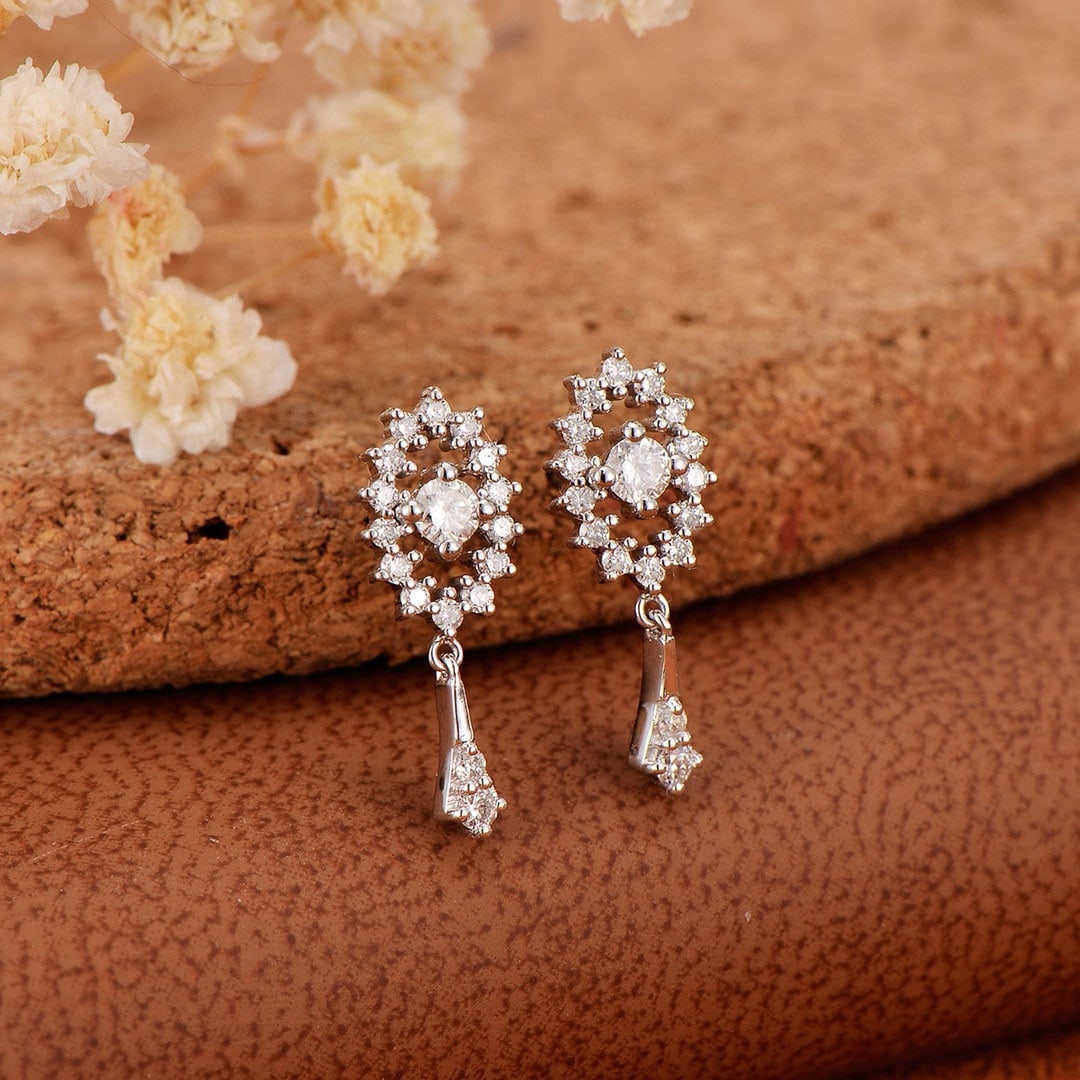 14k Gold 0.30 Ctw Natural H Diamond Earrings - 3