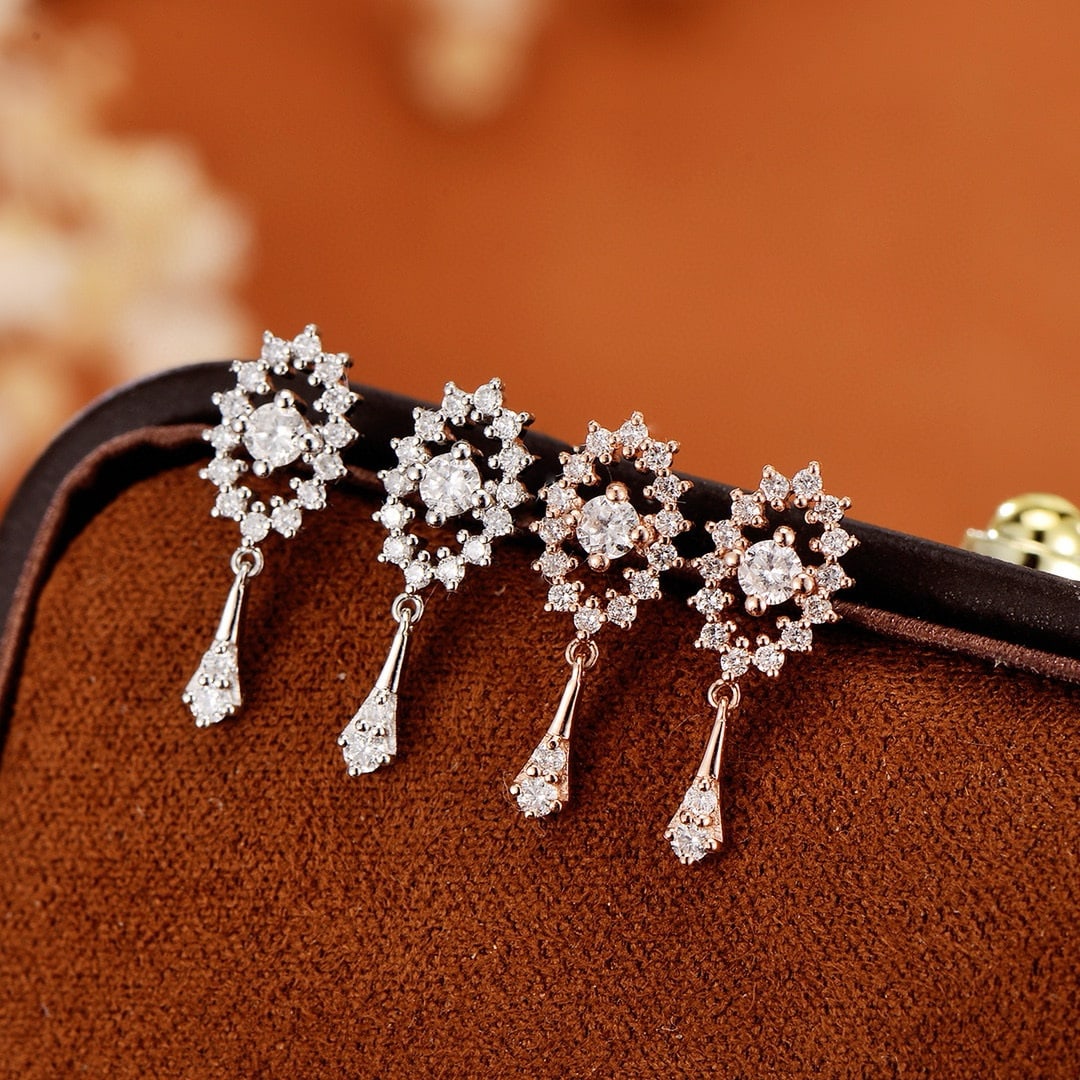 14k Gold 0.30 Ctw Natural H Diamond Earrings - 5