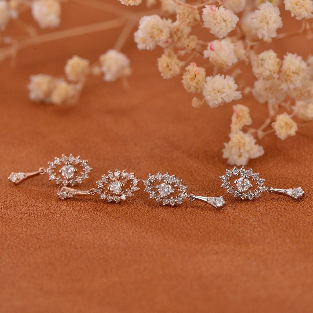 14k Gold 0.30 Ctw Natural H Diamond Earrings - 6