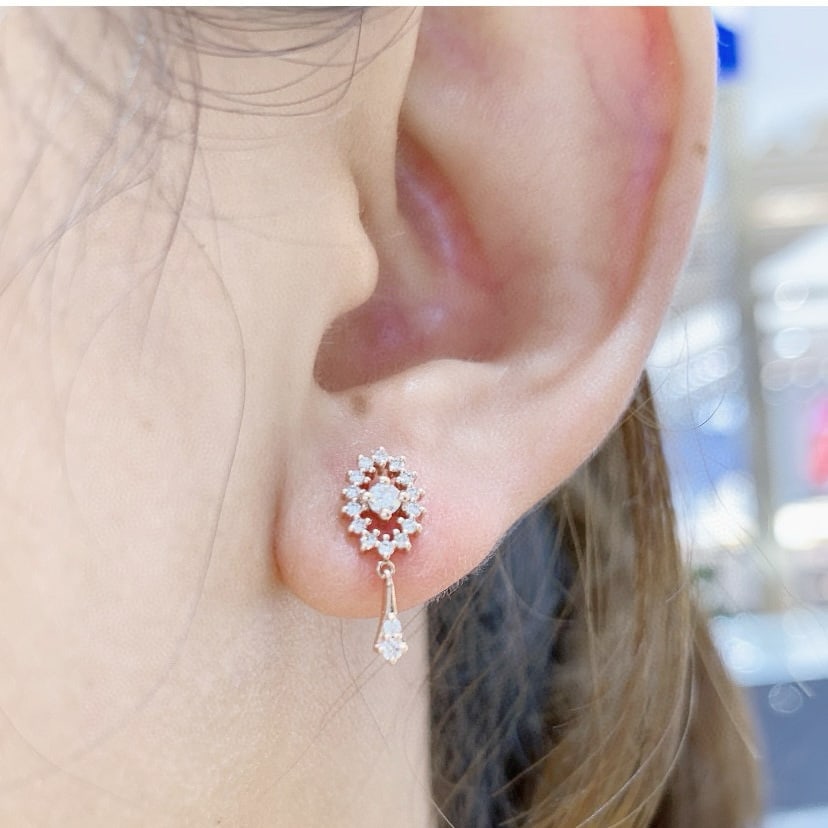 14k Gold 0.30 Ctw Natural H Diamond Earrings - 7