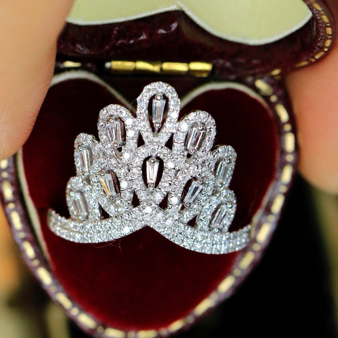 14k Gold 0.75 Ct Natural H Diamond Ring - 4