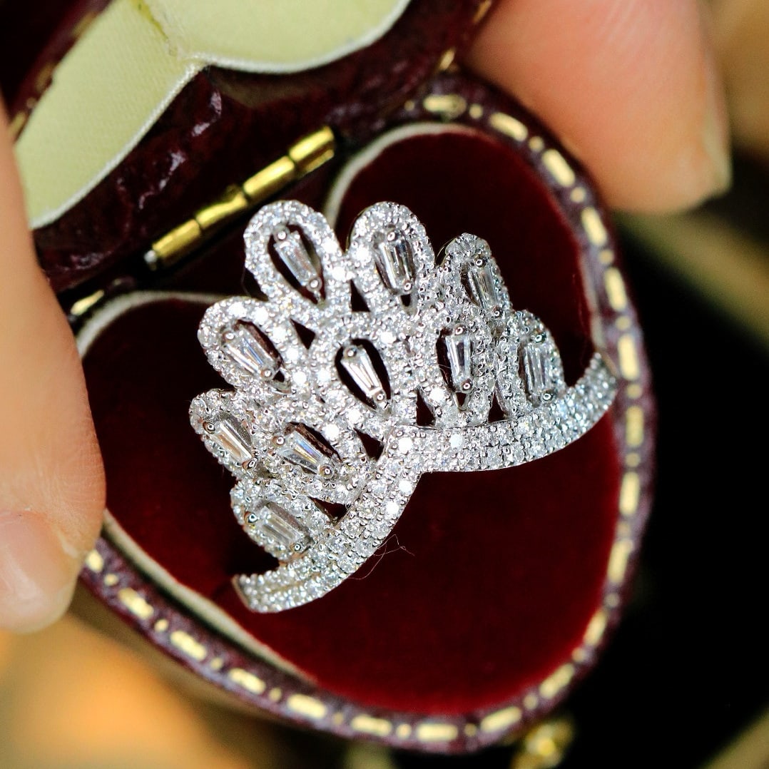 14k Gold 0.75 Ct Natural H Diamond Ring - 5