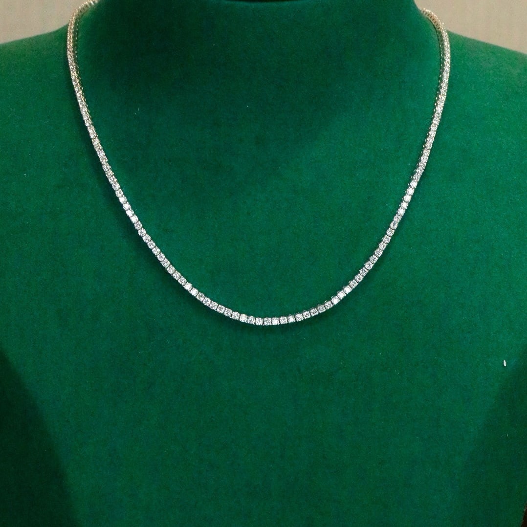 14k Gold 5 Ct Natural H Diamond Necklace - 2