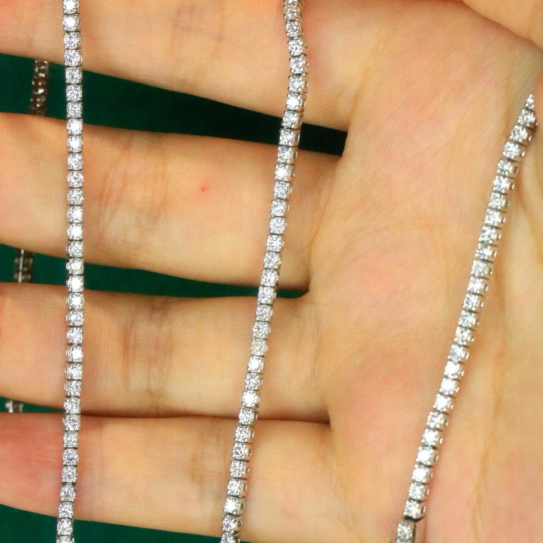 14k Gold 5 Ct Natural H Diamond Necklace - 3