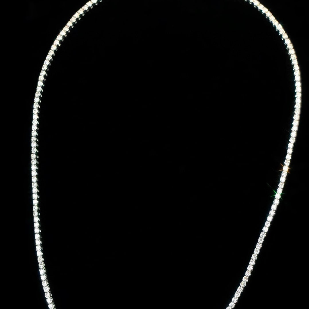 14k Gold 5 Ct Natural H Diamond Necklace - 8