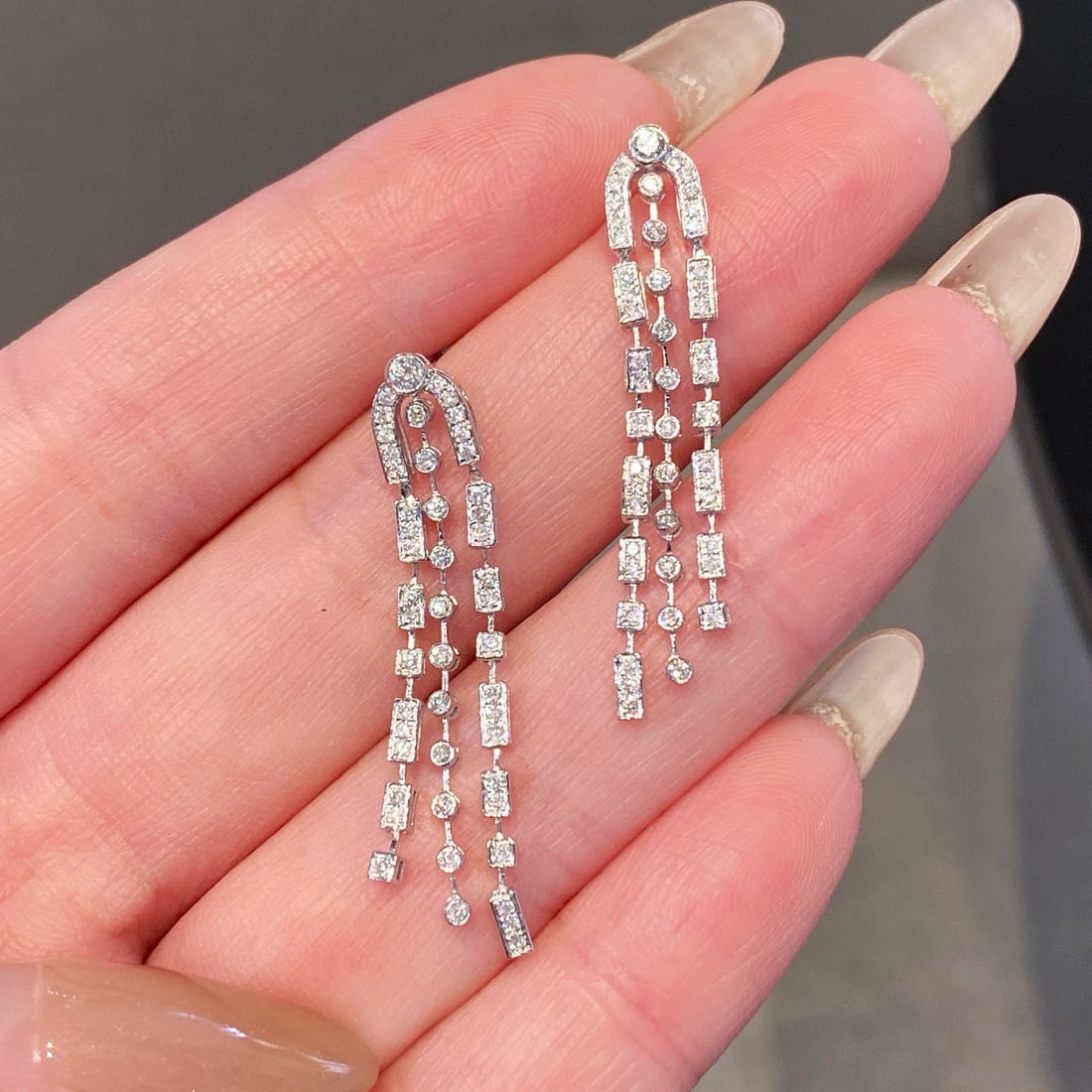 14k Gold 0.62 Ct Natural H Diamond Earrings - 5