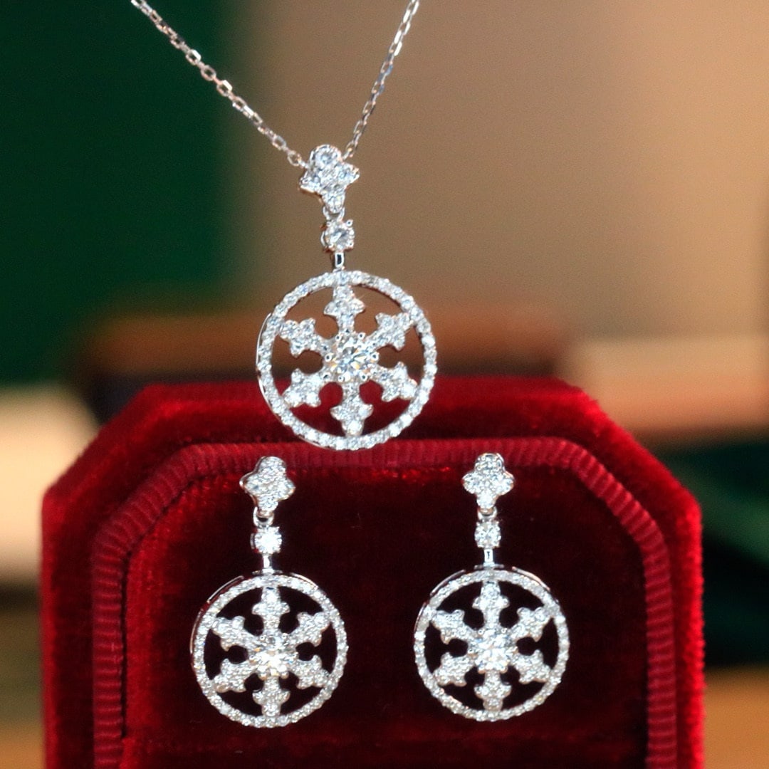 14k Gold 1.46 Ctw Natural H Diamond Jewelry Set - 2