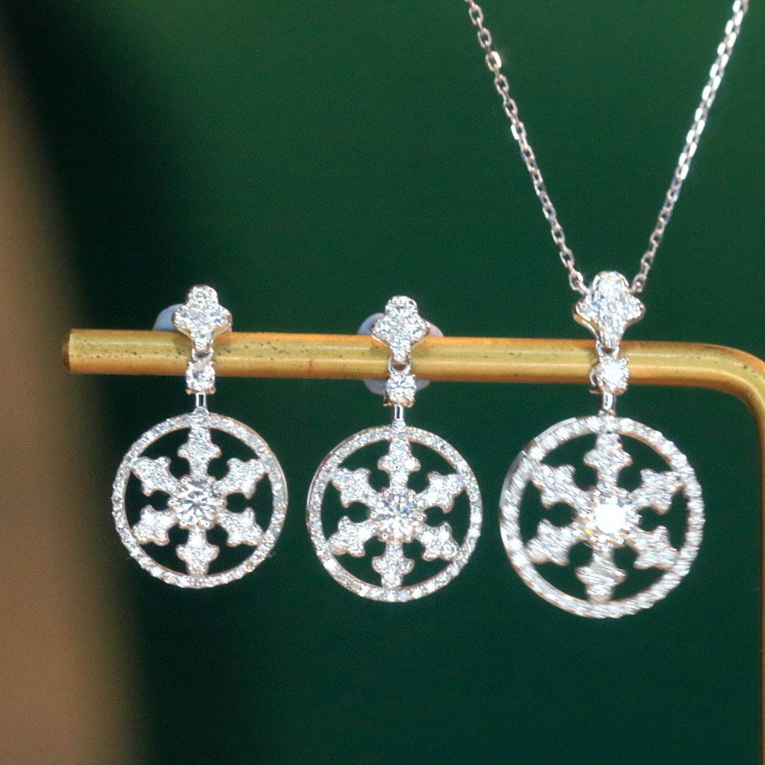 14k Gold 1.46 Ctw Natural H Diamond Jewelry Set - 6