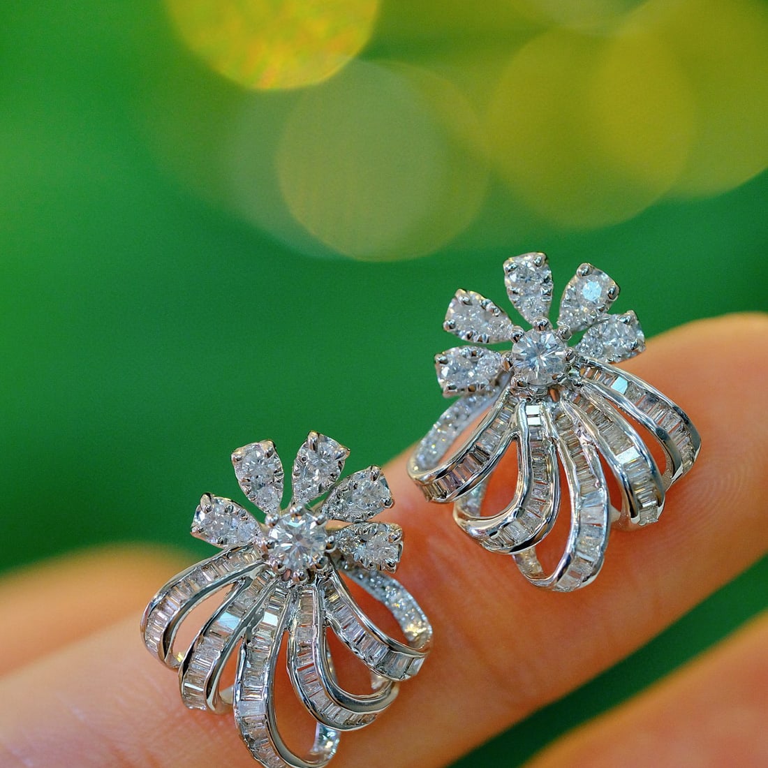 14k Gold 1.2 Ct Natural H Diamond Earrings - 4