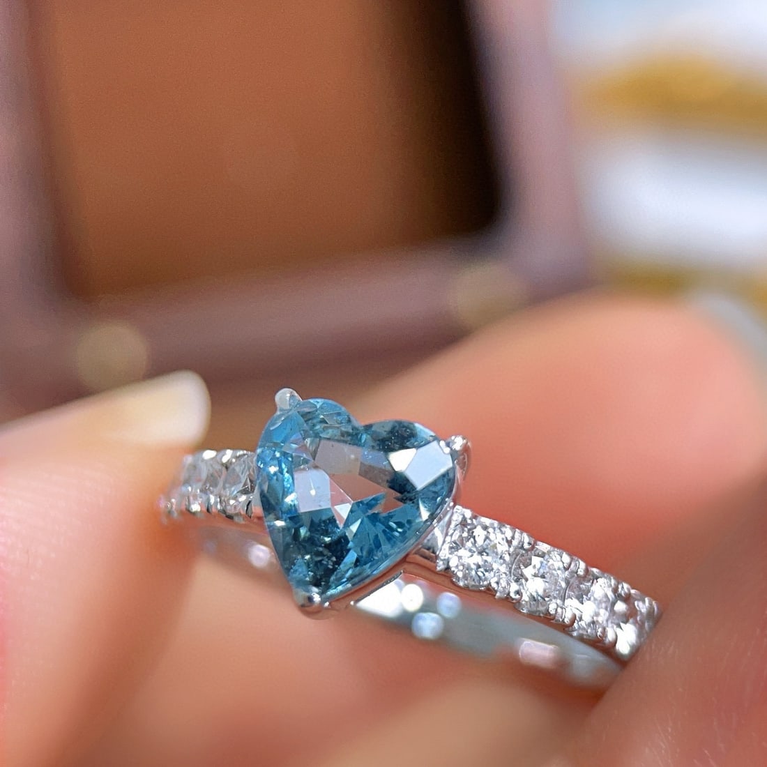 14k Gold 1.4 Ctw Natural Aquamarine & Diamond Ring - 2