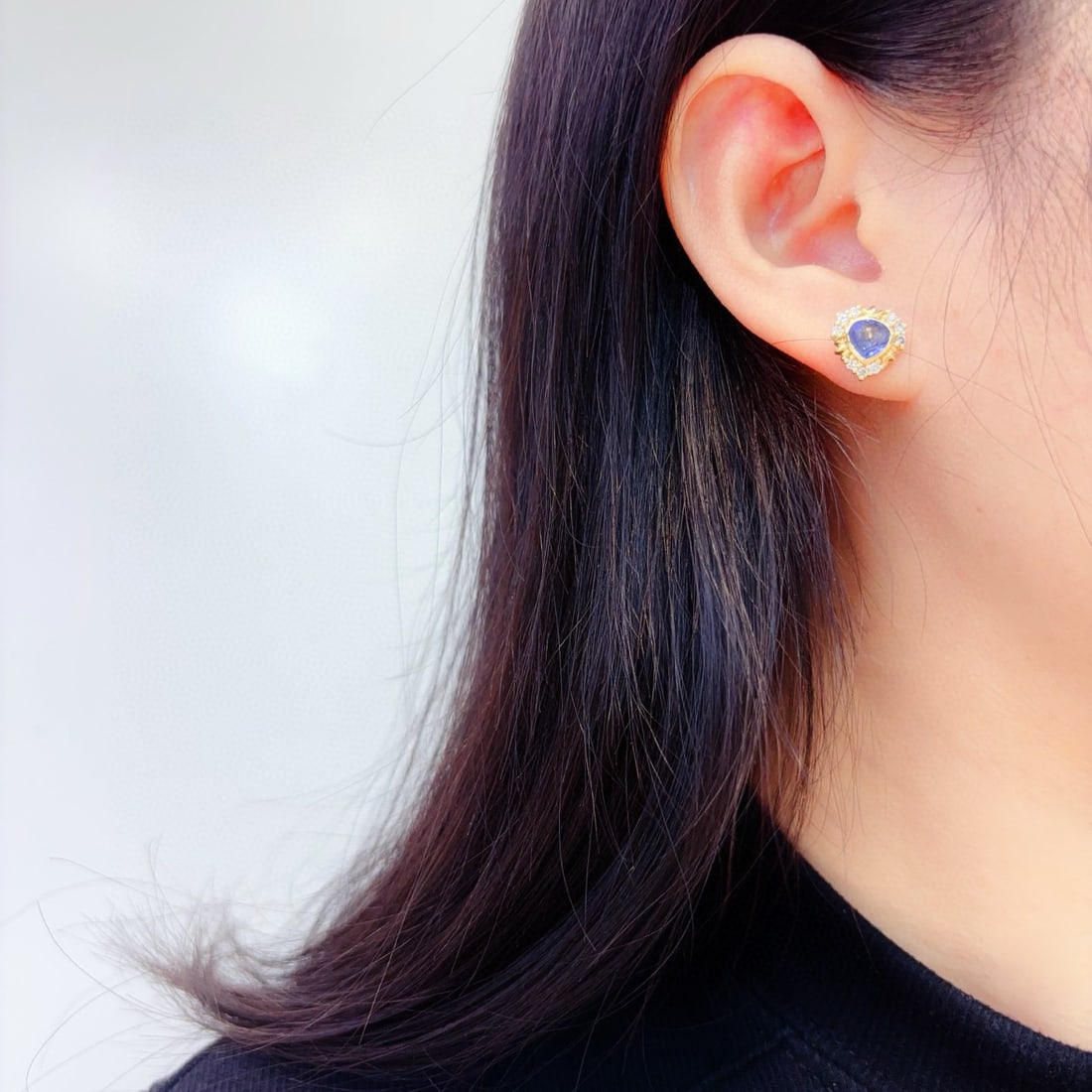 14k Gold 2.25 Ctw Natural Sapphire & Diamond Earrings - 8