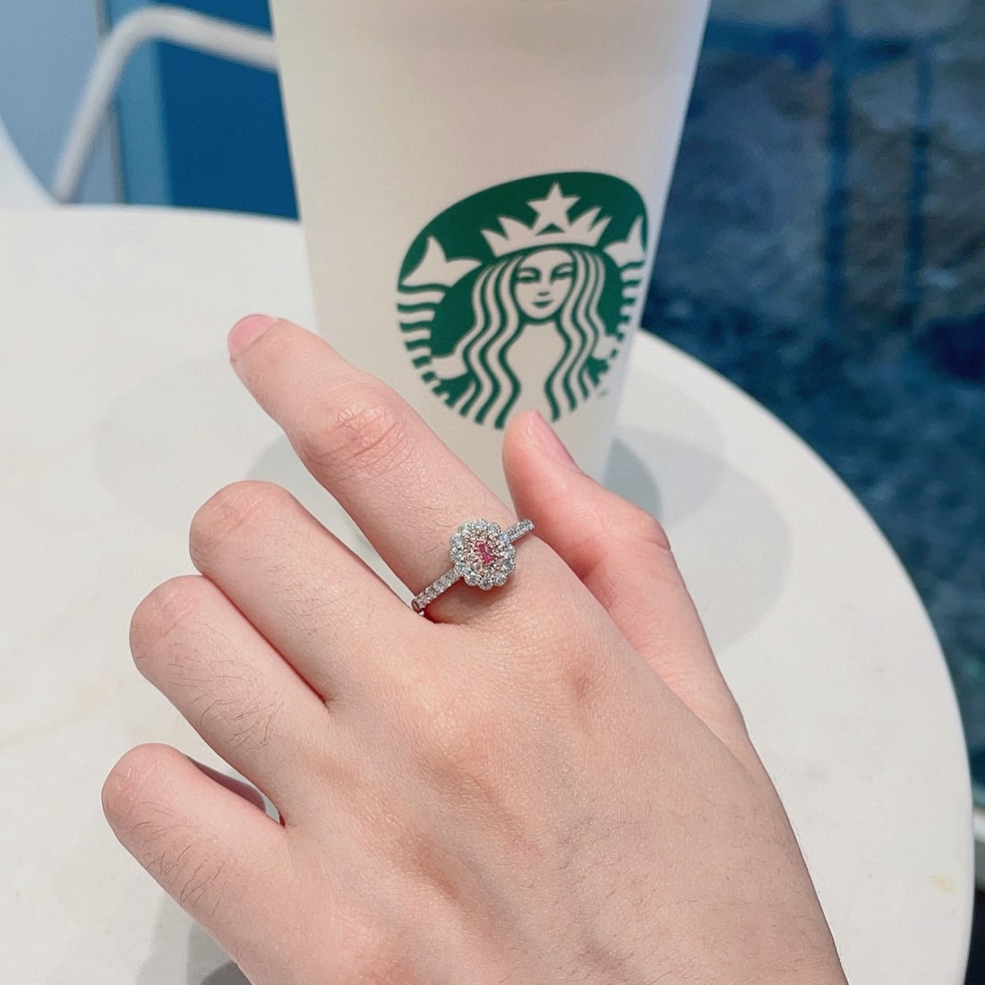 14k Gold 0.42 Ctw Natural Pink Diamond & Diamond Ring - 2