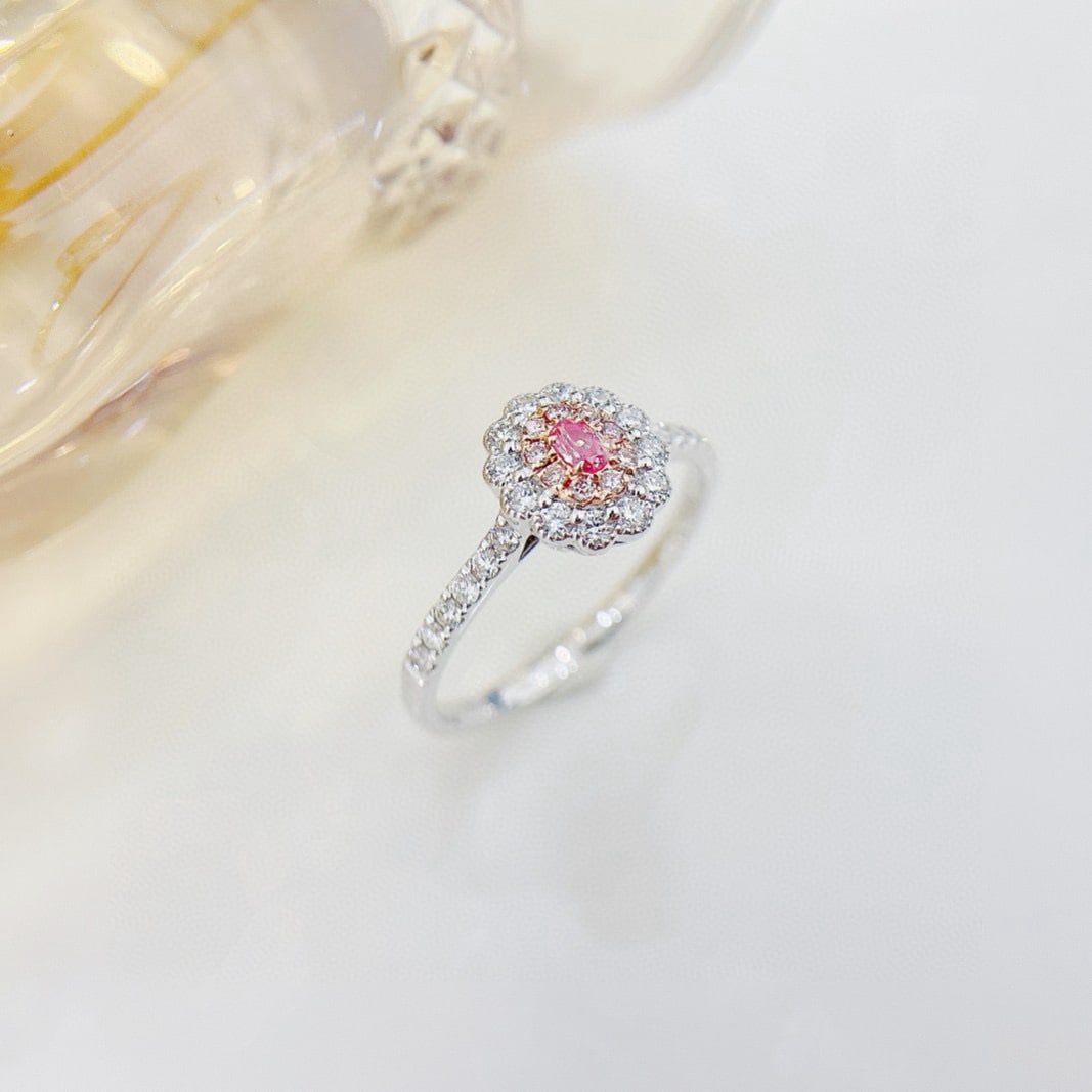 14k Gold 0.42 Ctw Natural Pink Diamond & Diamond Ring - 3