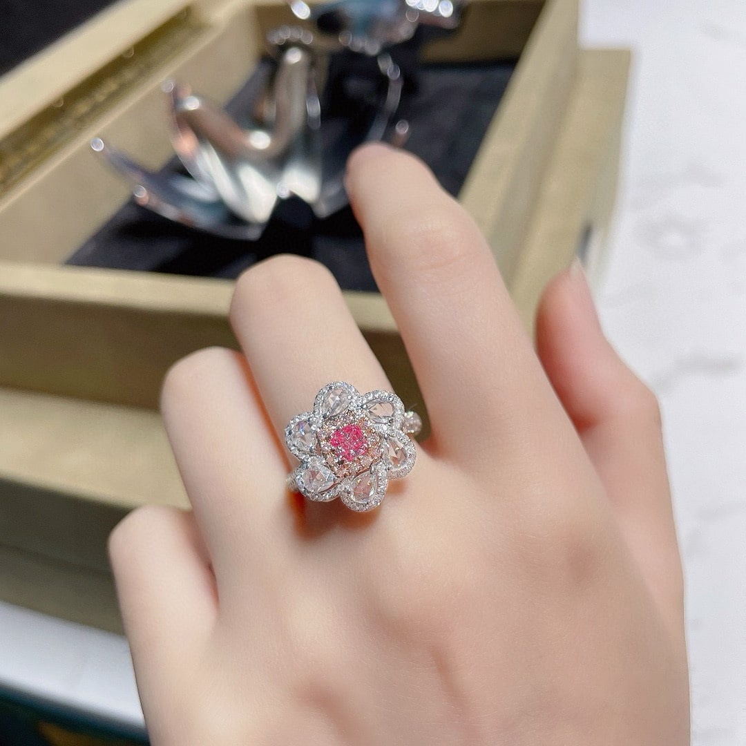 14k Gold 1.22 Ctw Natural Pink Diamond & Diamond Ring/pendant( Without Chain ) - 5