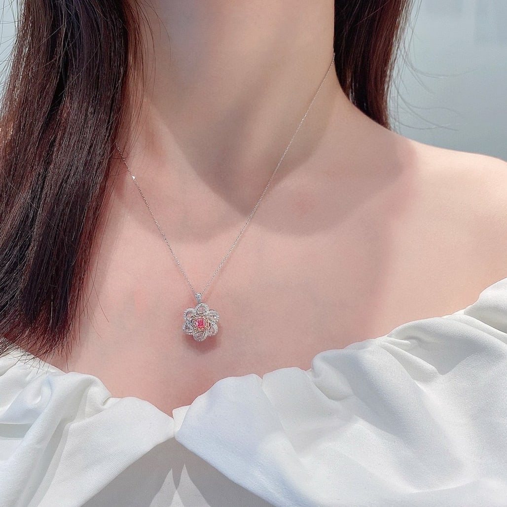 14k Gold 1.22 Ctw Natural Pink Diamond & Diamond Ring/pendant( Without Chain ) - 6