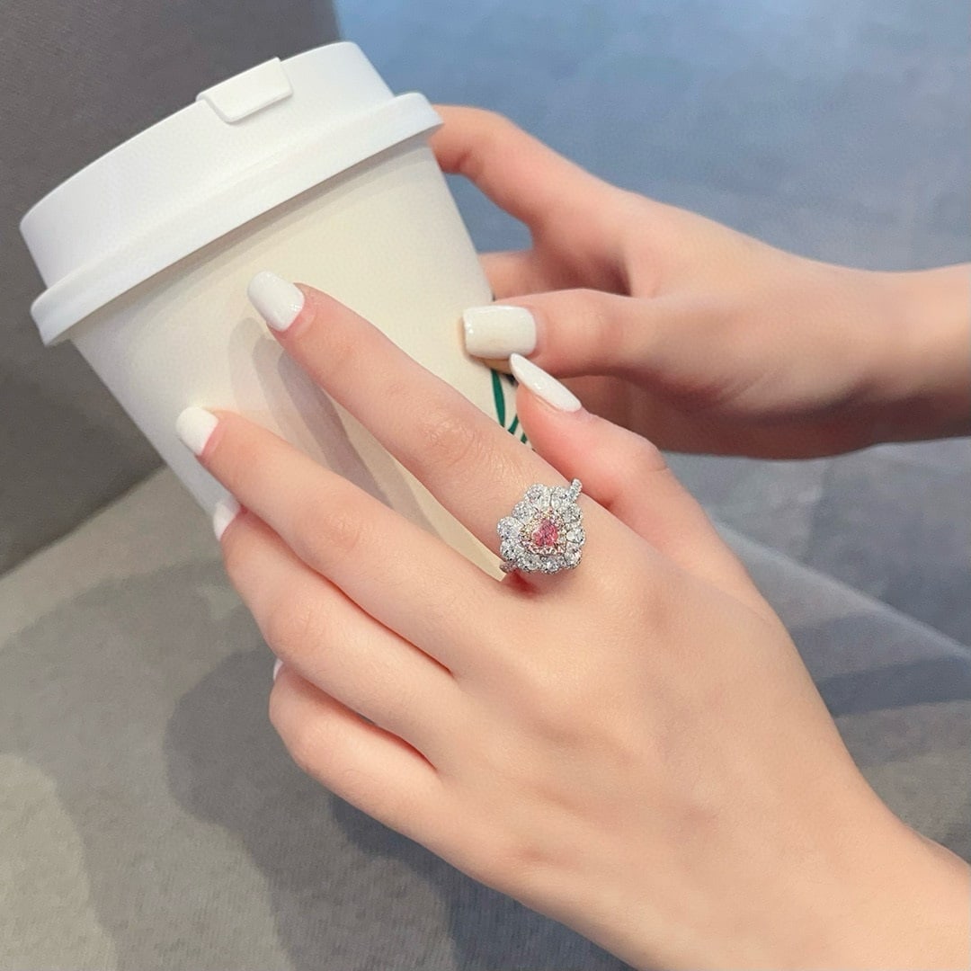 14k Gold 1.27 Ctw Natural Pink Diamond & Diamond Ring/pendant( Without Chain ) - 2