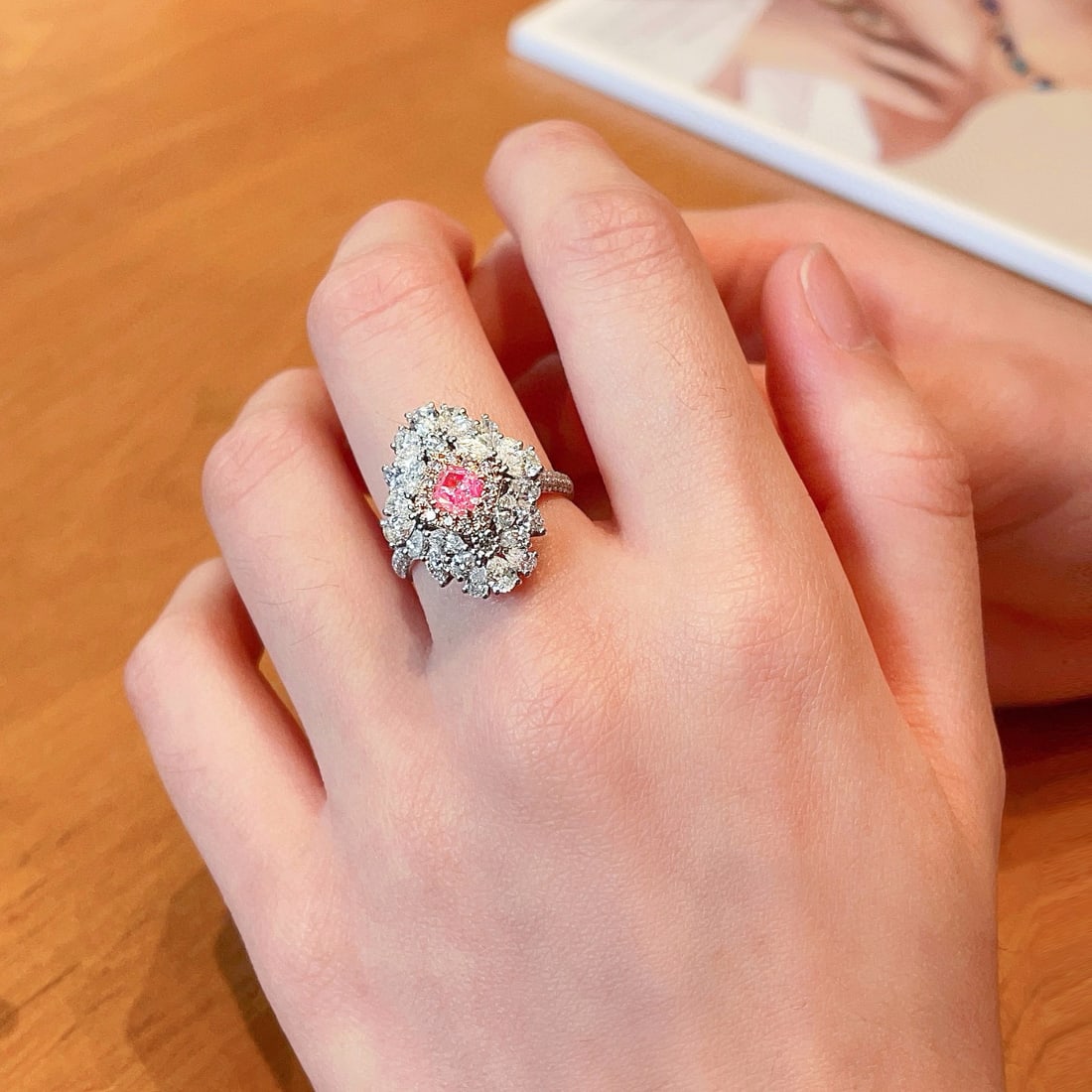 14k Gold 2.36 Ctw Natural Pink Diamond & Diamond Ring/pendant( Without Chain ) - 2