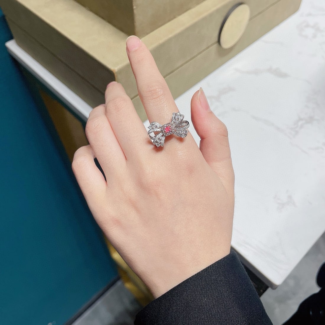 14k Gold 1.01 Ctw Natural Pink Diamond & Diamond Ring - 2