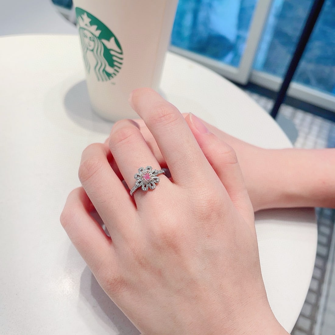 14k Gold 0.47 Ctw Natural Pink Diamond & Diamond Ring - 2