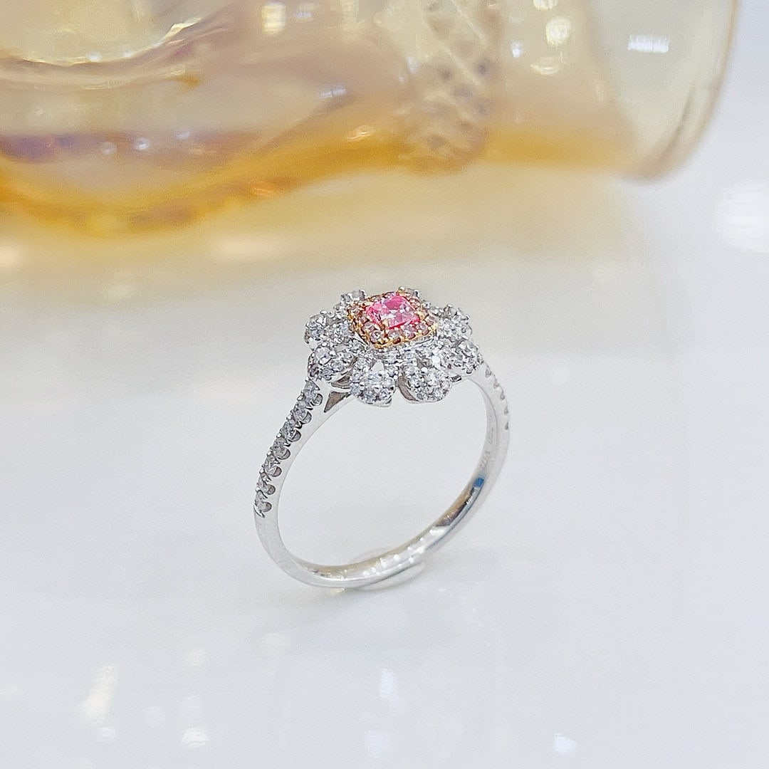 14k Gold 0.47 Ctw Natural Pink Diamond & Diamond Ring - 3