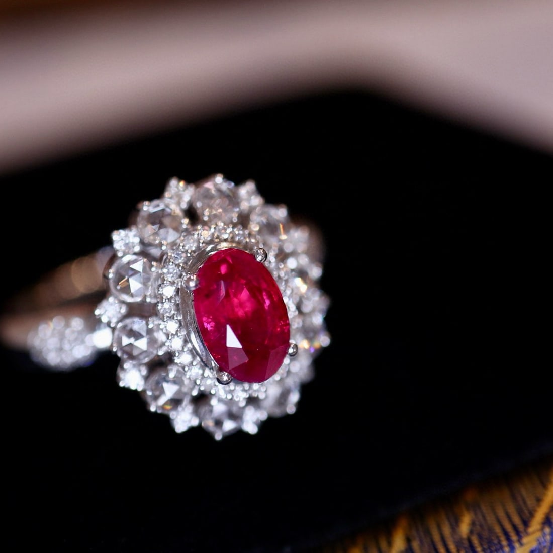 14k Gold 1 Ct Natural Ruby & Diamond Ring - 2